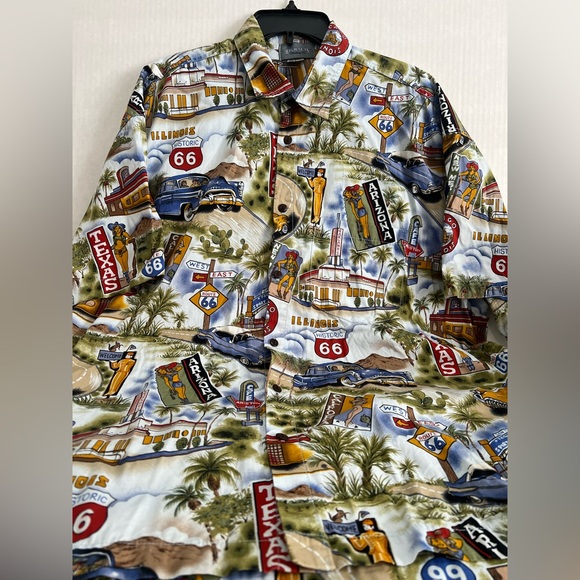 High Seas Trading Co Road Trip Graphic Button Down Shirt - Picture 1 of 8